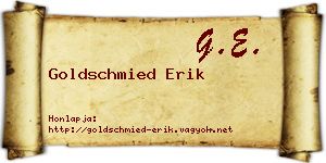 Goldschmied Erik névjegykártya